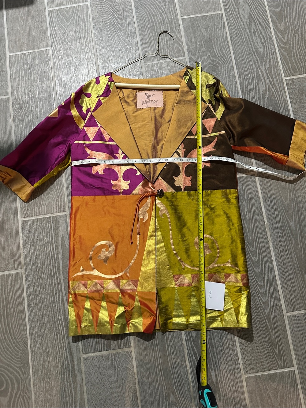 Vibrant Multi-Color Satin Patchwork Kimono Jacket